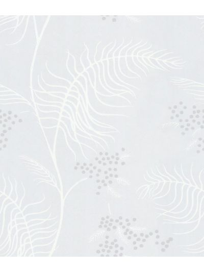 טפט מדבקה לארונות לרהיטים בעל טקסטורה פירחונים-תכלת-רקע-עלים-לבן-בהיר