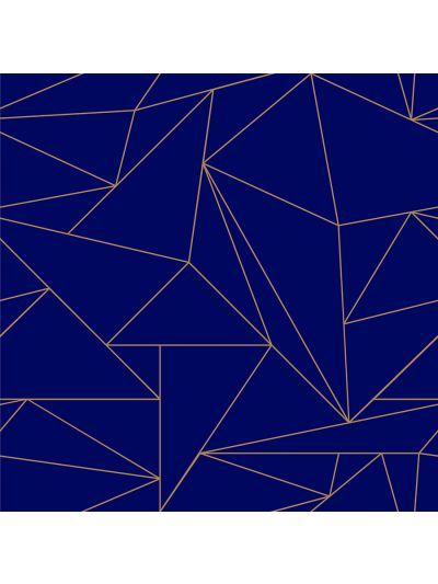 טפט מדבקה לארונות לרהיטים בעל טקסטורה גאומטרי-רקע-כחול-משולשים-זחב
