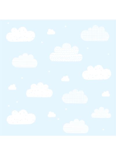 טפט מדבקה לארונות ולרהיטי ילדים בעל טקסטורה-עננים-כחול-לבן